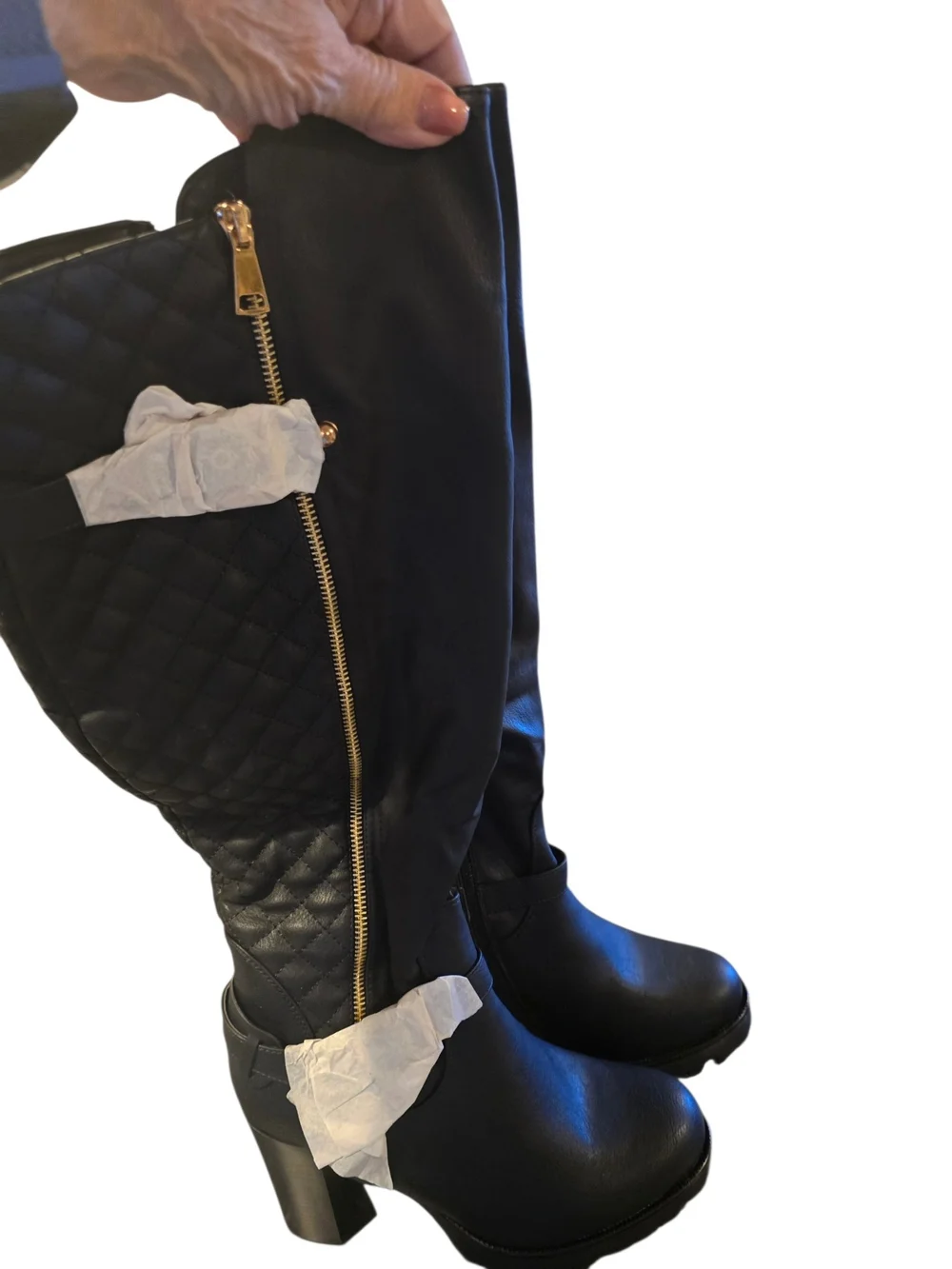 Dream Pairs women’s tall black knee-high boots, Style FUNI-1, Size US 11 NIB